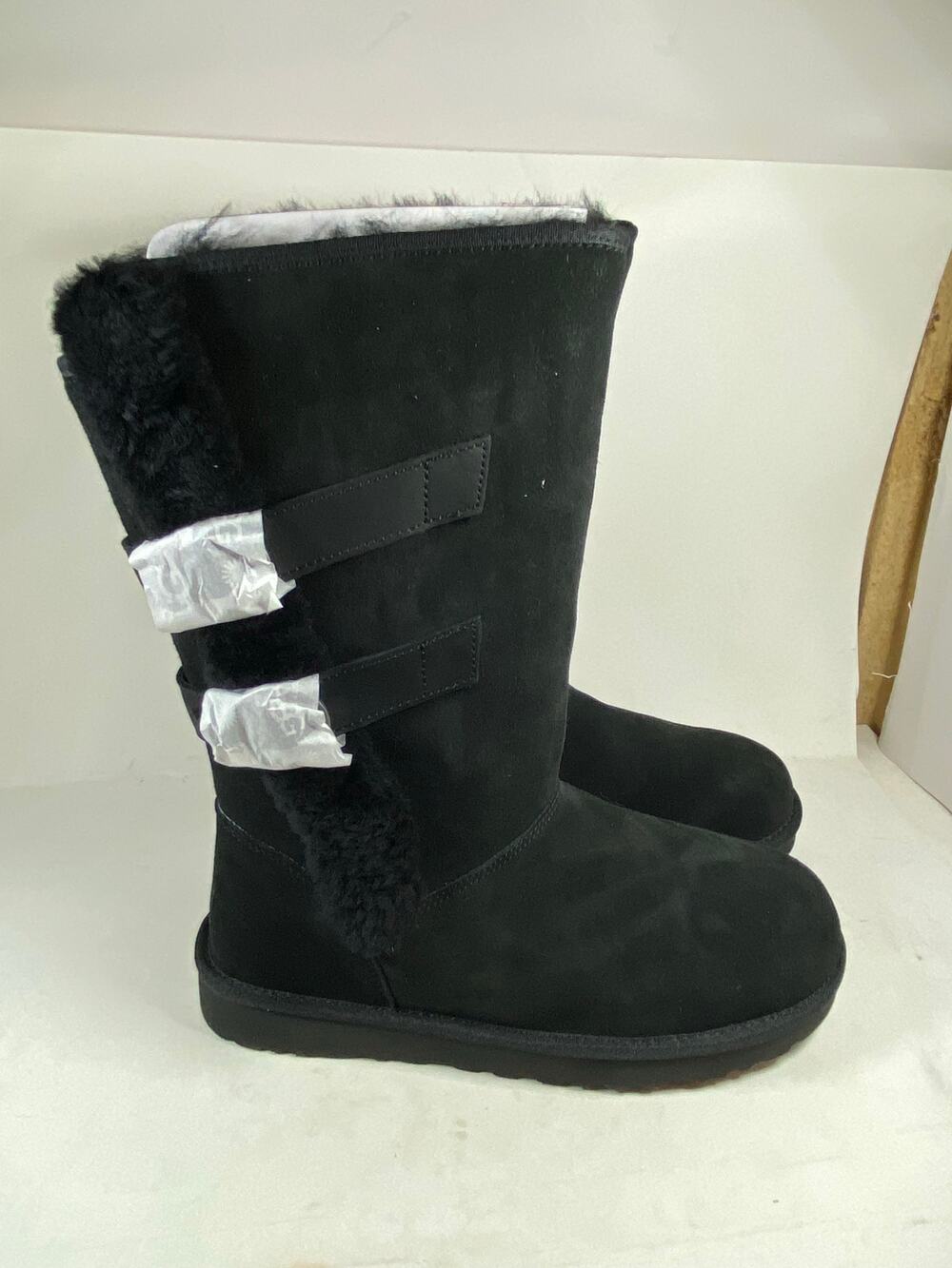 UGG Aletheia Black Leather Boots Womens Size 9 Brand New